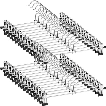 NORTHERN BROTHERS - Perchas para Pantalones, 30 Perchas para Falda con Clips, Perchas para Pantalones, Colgador de Ropa para Pantalones - 30pack - Negro