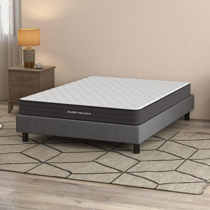 Colchon en Caja Sleep Holiday Basic Individual, firmeza Media, Bonnell, Espuma Limpia y certificada por CertiPUR-US, Durabilidad y Comodidad