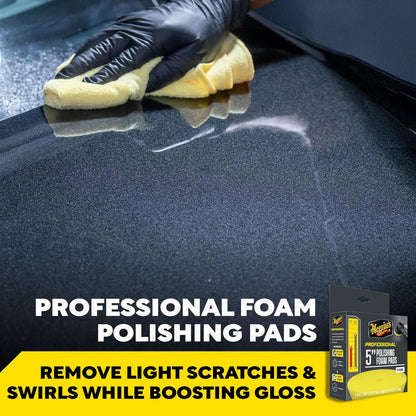 Meguiar's, Esponjas de Pulido de Espuma Profesionales, 5", M5PFP2, 2 pz. | Almohadilla de espuma profesional para pulir, utilizar con esmaltes para quitar arañazos y remolinos ligeros o utilizar con