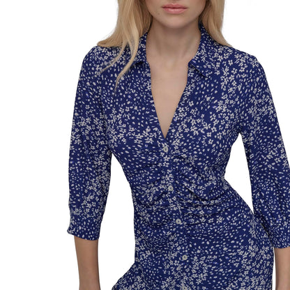 DKNY Chambray Stripe Long Sleeve Shirt Dress VestidoMujer