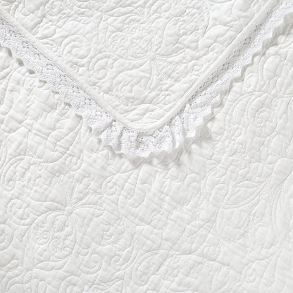 Laura Ashley Heirloom - Juego de Colcha de Crochet, Cottage, Blanco, Completa/Queen, 1, 1