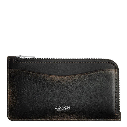 COACH - Funda pequeña con cierre, Negro marrón, One Size