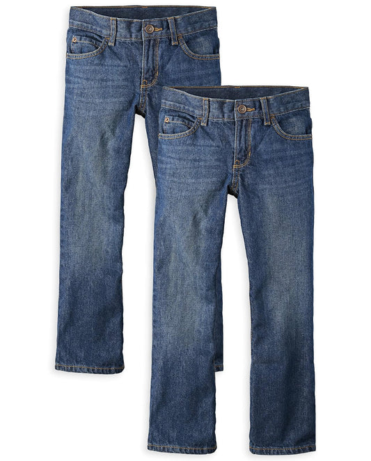 The Children's Place Pantalones Vaqueros para niños, Paquete de 2 Jeans para Niños