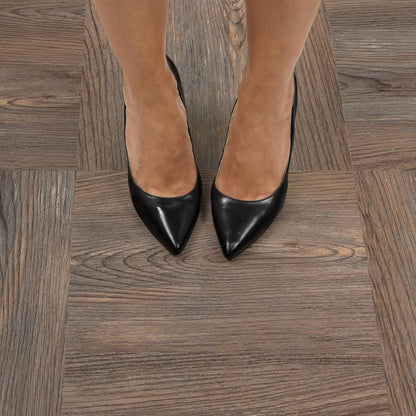 FloorPops FP3323 | Azulejos de piso para despegar y pegar, color café