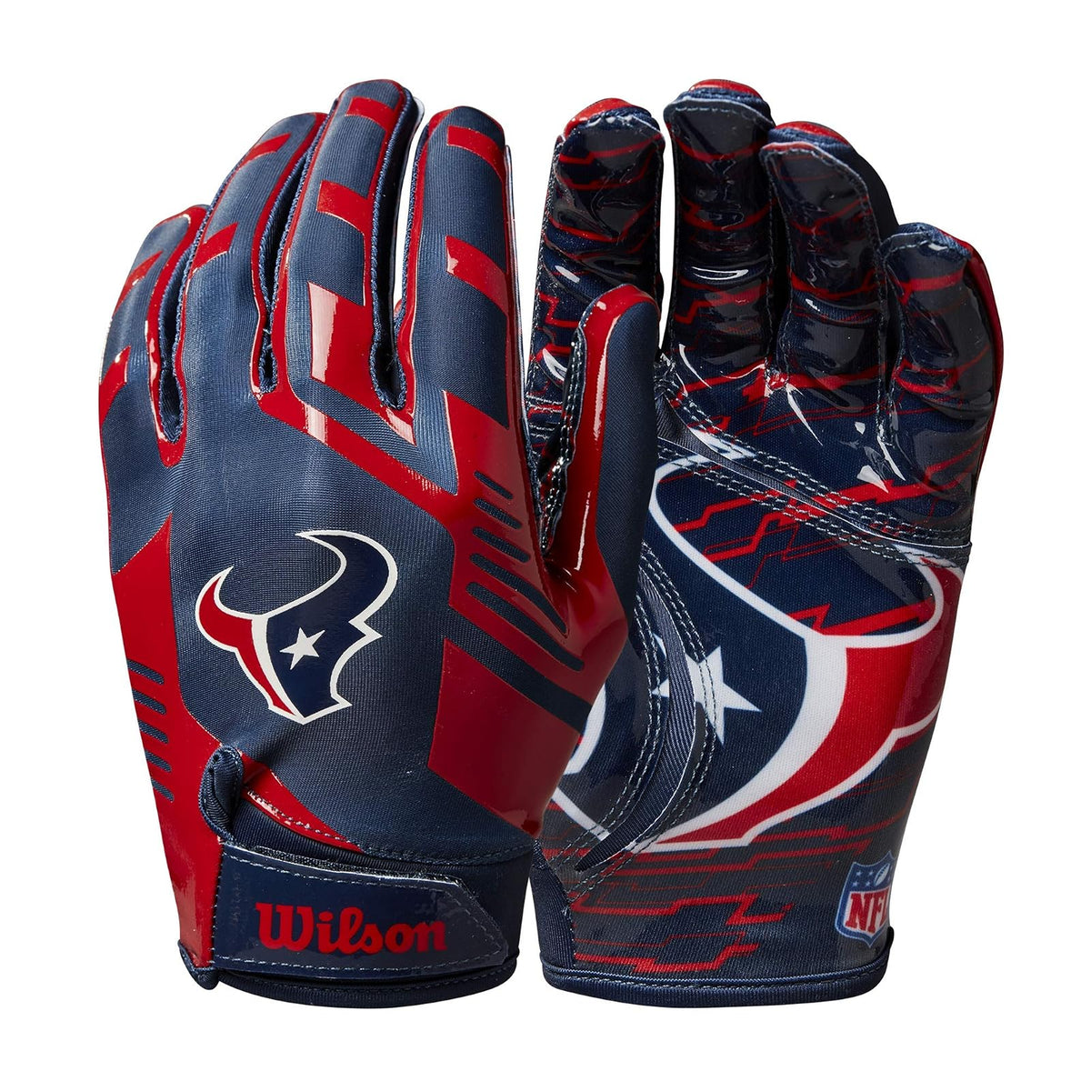 Wilson NFL Guantes Receptores de Fútbol Americano - Texanos de Houston - Juvenil
