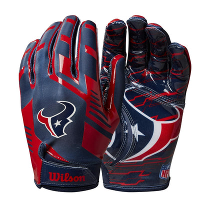Wilson NFL Guantes Receptores de Fútbol Americano - Texanos de Houston - Juvenil