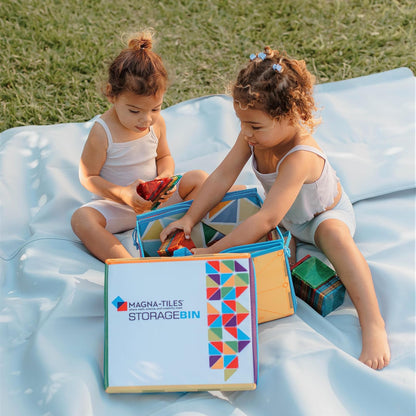 Magna-Tiles - Papelera de Almacenamiento y Alfombra de Juegos interactiva, Plegable con Asas para Sala de Juegos, clóset, recámara, organización del hogar y Aula, cubeta de 32 x 28 x 8 Pulgadas