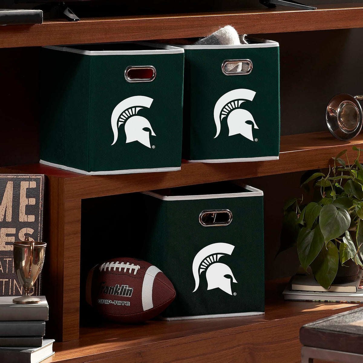 Franklin Sports NCAA College Team - Cubos de Almacenamiento de Tela Hechos para Adaptarse a organizadores de contenedores de Almacenamiento (11 x 10.5 x 10.5)