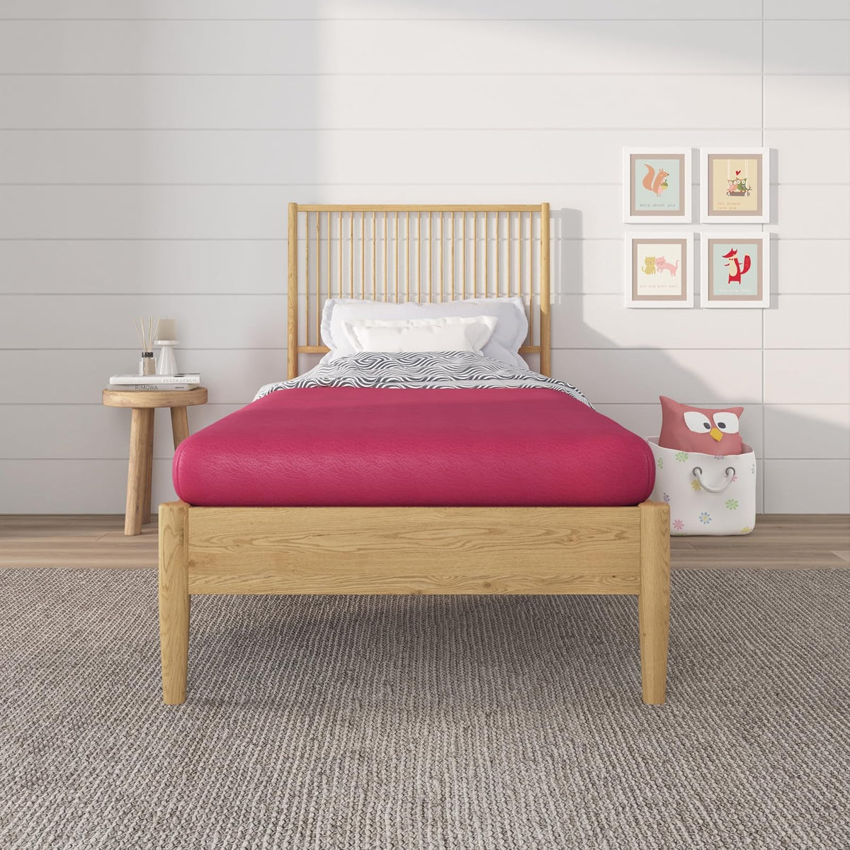NapQueen Colchón Individual de Espuma Viscoelástica, 5 Pulgadas - Rosado