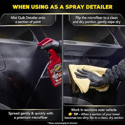 Meguiar's A3332 Detallador de Aerosol - 1 x 32 oz. | Niebla y toallita, contaminantes claros, aumentan el brillo, mantiene la pintura y la cera como nuevas
