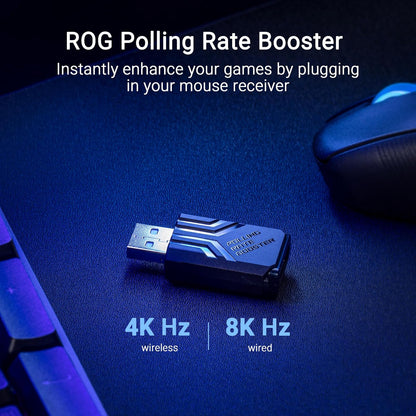 ASUS ROG Keris II Ace Mouse Negro Inalámbrico Ultraligero para FPS y MOBA | Inalámbrico tri-modo (2.4GHz/BT/USB-C), ultraligero 54g, sensor ROG AimPoint Pro 42000 DPI, hasta 4000Hz con Booster