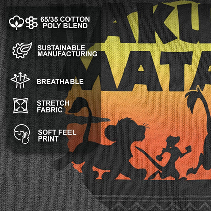Disney Camiseta gráfica Lion King Gang Hakuna Matata Sunset Camisa para para Hombre