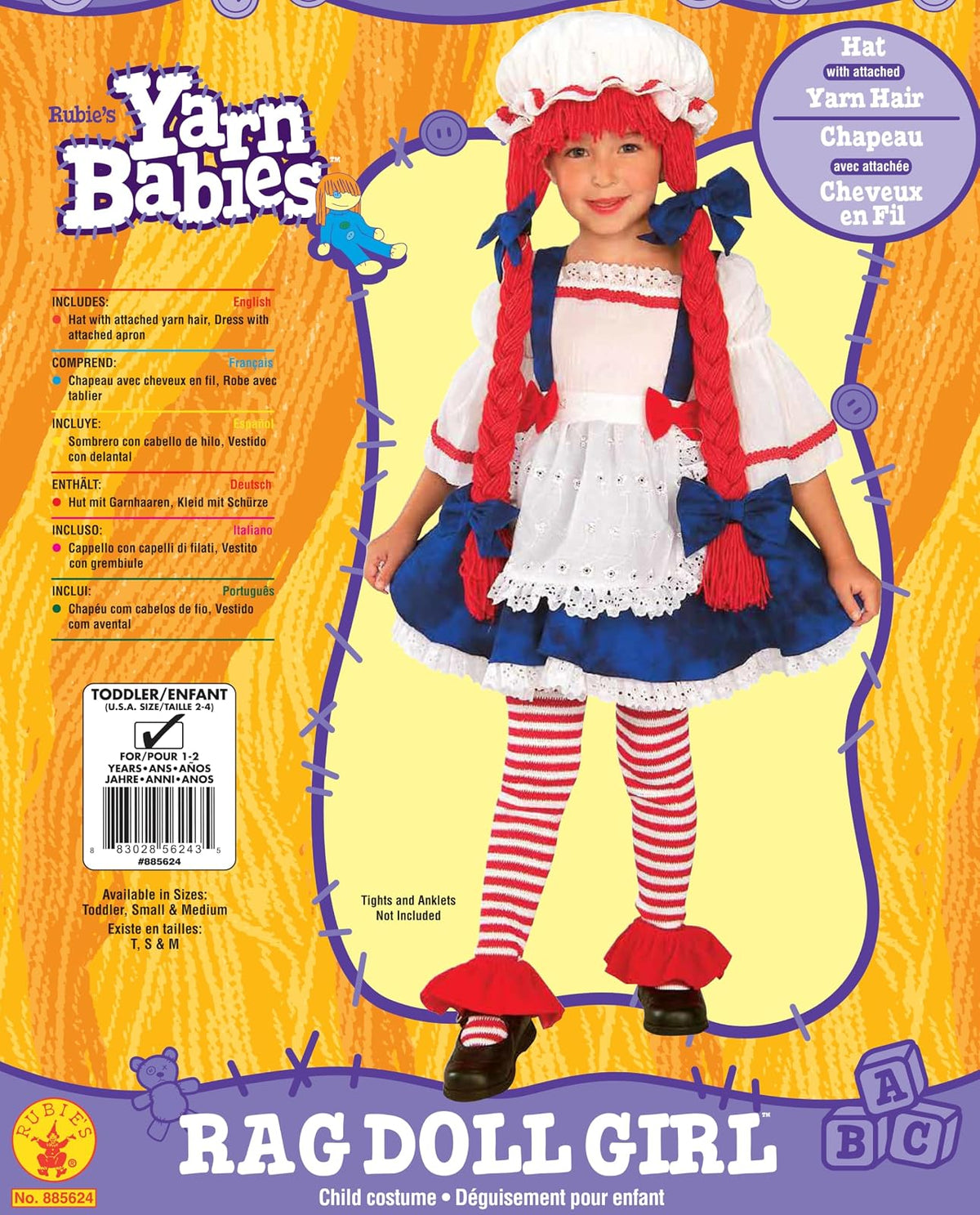 Rubies Rag - Disfraz de niña para niños, Talla M