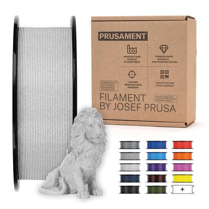 Prusament Premium PLA mármol gris 1,75 mm 1 kg filamento para impresora 3D | Filamento PLA con precisión de ±0,02 mm, baja deformación e impresión fiable sin enredos para principiantes y profesionales.