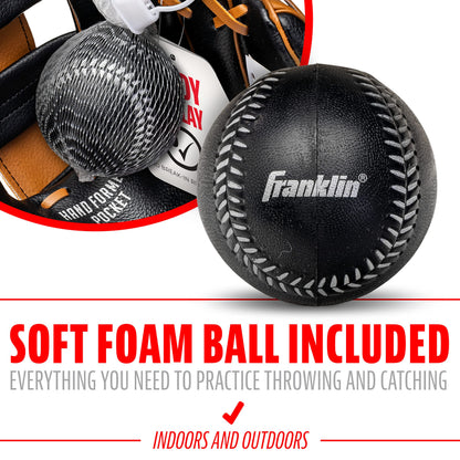 Franklin Sports - Guantes de béisbol para niños, juego de guantes y pelota RTP para niños y niñas, juego de guantes de teeball para niños y niña