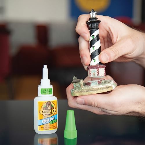 Gorilla Super Glue Gel, 20 gramos, 1 paquete | Se seca en 10-45 segundos, fórmula gruesa sin correr para superficies verticales, ideal para proyectos y reparaciones