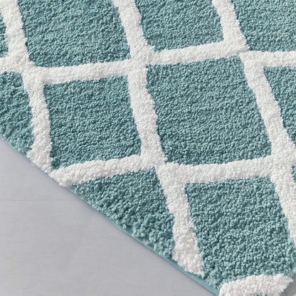 Madison Park Bittman - Alfombra de baño Reversible de Microfibra de Alta Calidad, 24 x 60 Pulgadas, Color Azul