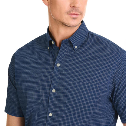 Van Heusen Camisa de Manga Corta sin Arrugas Camisa de Botones para Hombre