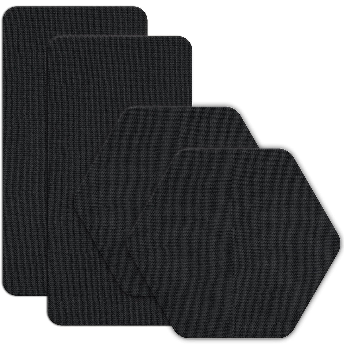 GEAR AID - Parches de tela Gore-TEX Tenacious Tape para fijar rápidamente agujeros y desgarros en chaquetas, guantes, pantalones de lluvia y esquí, negro, hexagonal de 2.5 x 2.8 pulgadas, rectangular