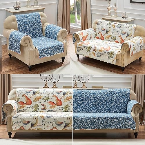 Barefoot Bungalow Willow Cubierta para Muebles, Reversible, Tamaño sillón, 206 x 206 cm