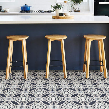 FloorPops FP2484 Sienna Peel & Stick Tiles Vinilo decorativo para piso, color azul