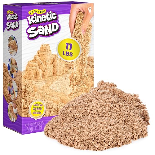 Arena cinética, 11 Libras (5 kg) Arena de Juego café Natural, Mega Caja para Artes y Manualidades, Caja de Arena (el Embalaje Puede Variar), Juguetes sensoriales moldeables para Edades de 3 años en