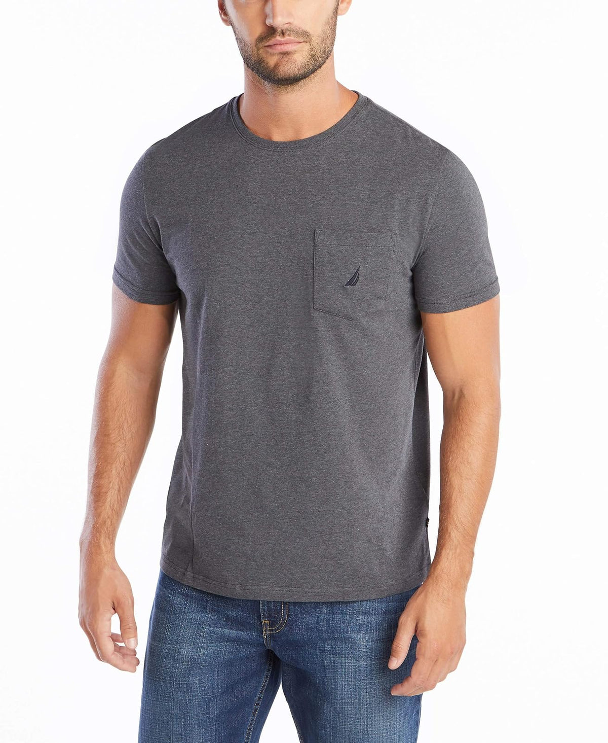 Nautica Playera con Bolsillo para Hombre - XXL - Carbón Heather