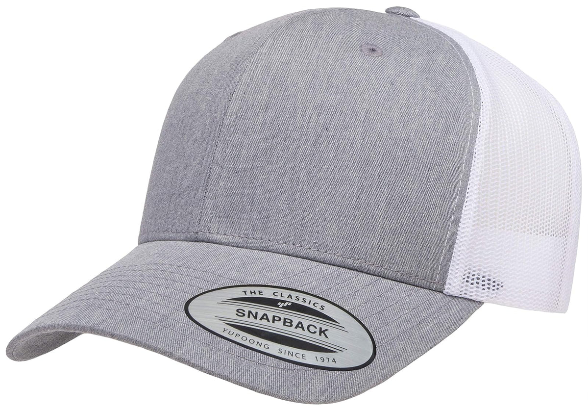 Yupoong Gorra de Camionero Retro. Sombrero para Unisex Adulto - jaspeado, blanco - Talla Única