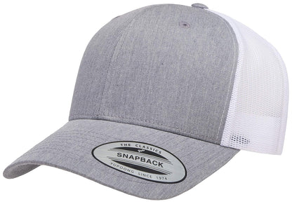 Yupoong Gorra de Camionero Retro. Sombrero para Unisex Adulto - jaspeado, blanco - Talla Única