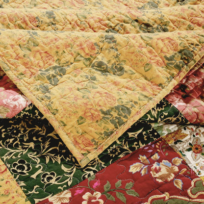 Greenland Home Antique Chic 100% algodón Manta Decorativa Patchwork auténtico, Tamaño 152 x 127 cm, Multicolor