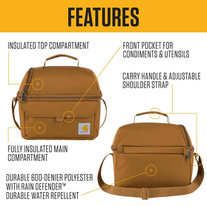 Carhartt - Fiambrera aislada con 12 latas y Dos Compartimentos, lonchera Totalmente aislada