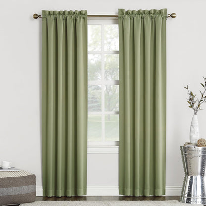 Sun Zero Andorra Panel de Cortina Transparente Flores Aplastadas Rojo - Verde salvia - 101.6An x 213.4Al cm (1 Paneles)