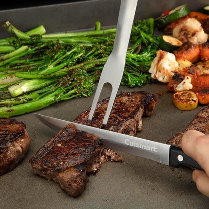 Cuisinart - Juego de Herramientas para Plancha de 24 Piezas con Bolsa de Almacenamiento, Accesorios de Plancha Plana de Acero Inoxidable con espátulas, cúpula derretidora, Prensa para Hamburguesas