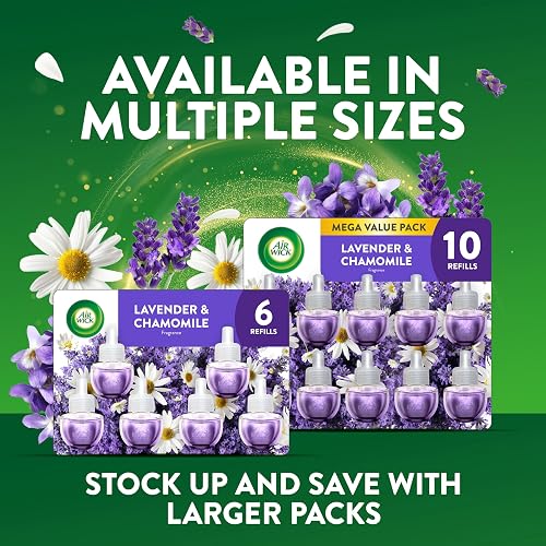 Air Wick Repuestos para Aromatizante de Ambiente Eléctrico, Aroma Lavanda y Manzanilla, Paquete de 5 repuestos de 20 ml c/u