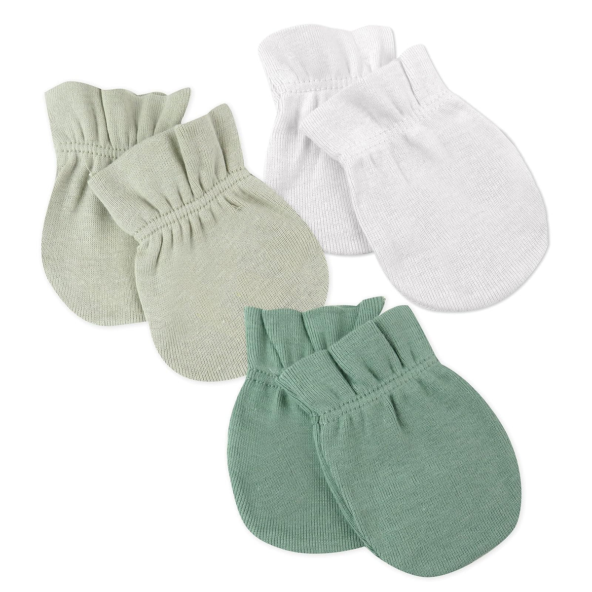 HonestBaby Paquete de 3 guantes de algodón orgánico Guantes de algodón Unisex bebé