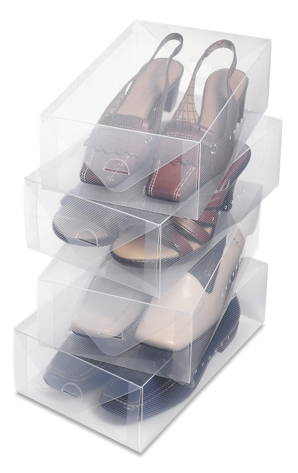Whitmor - 6362-2691-4 Caja de zapatos para mujer Clear Vue Collection, juego de 4