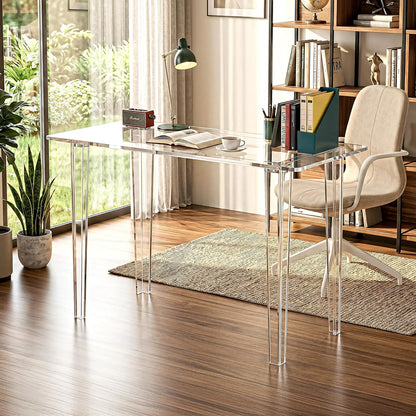 computadora acrílico, Mesa de acrílico Transparente, Mesa de Estudio Moderna para Oficina en casa, Consola Multiusos de Superficie extendida, estación de Trabajo Ligera y Resistente para Espacios