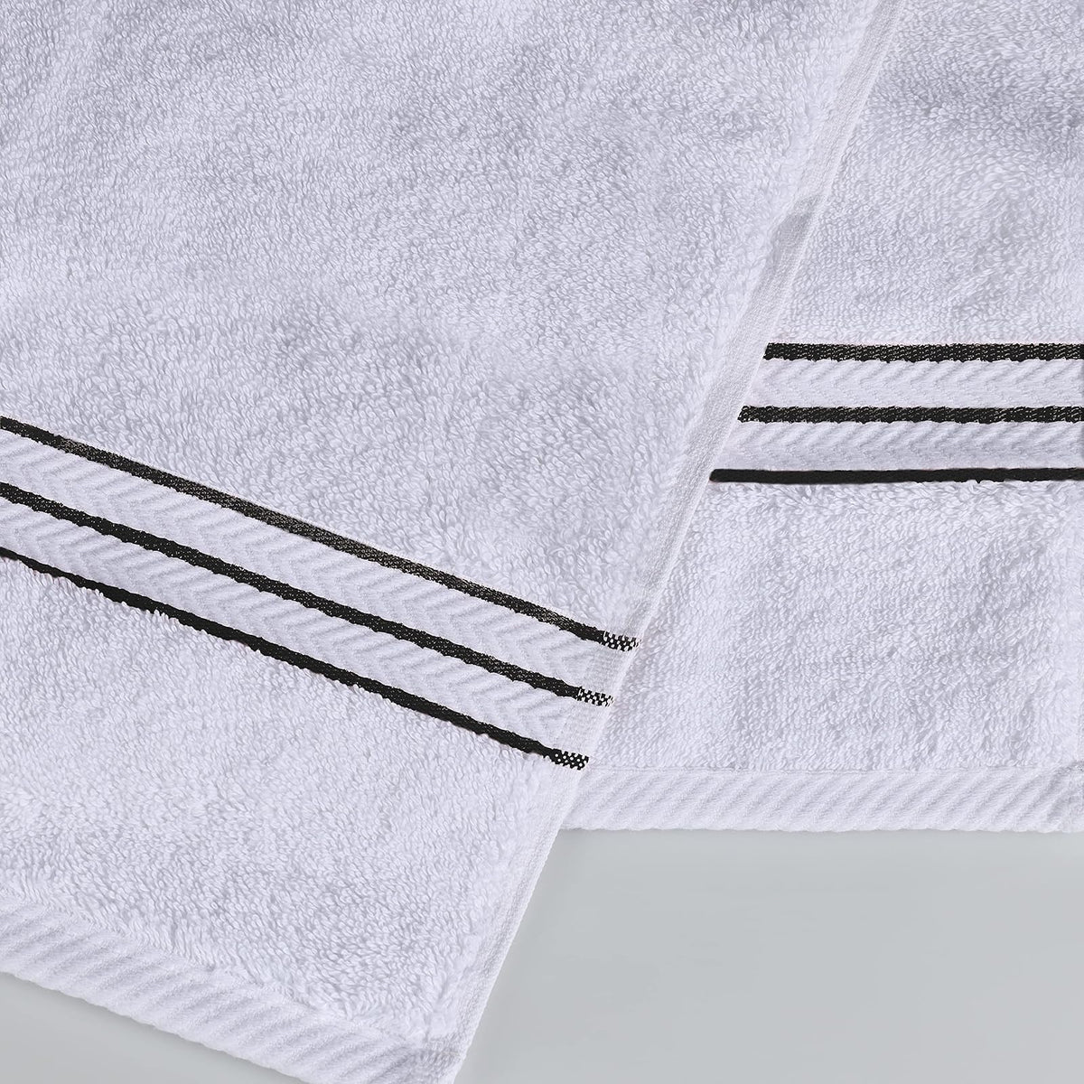 Superior, Hotel Collection 900 gram, Superior, 100% Premium Long-Staple Combed Cotton, 6 Piece Towel Set, White with Black Border