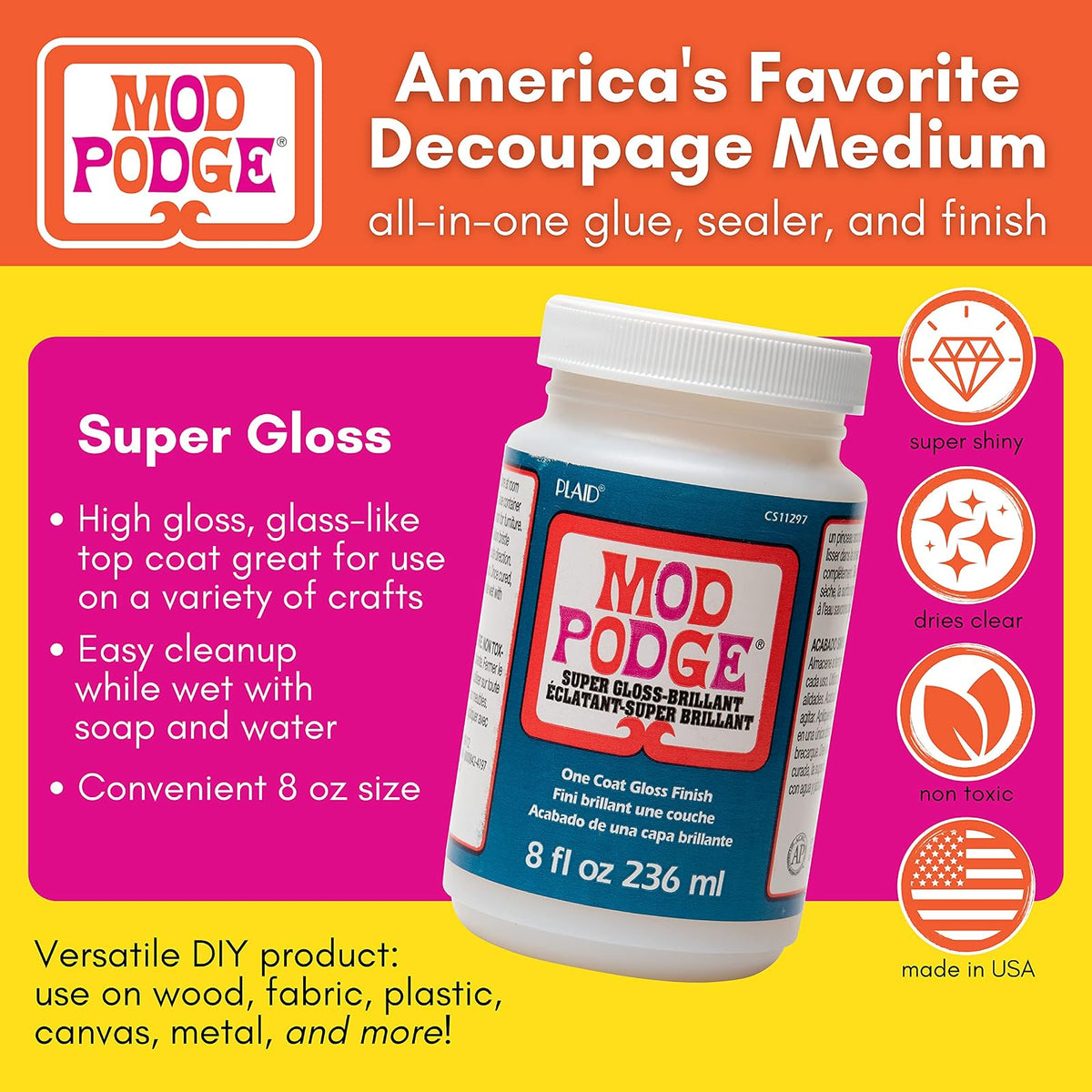 Mod Podge CS11297 Brillo súper Grueso (8 onzas)
