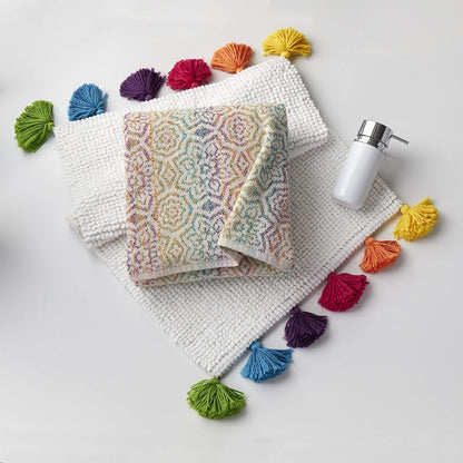 SKL Home - Toalla de baño Rhapsody, 100% algodón, Multicolor | Peso de 550 g/m². Calidad de nivel de spa. tela suave y absorbente. Patrón jacquard reversible para 2 looks en 1.