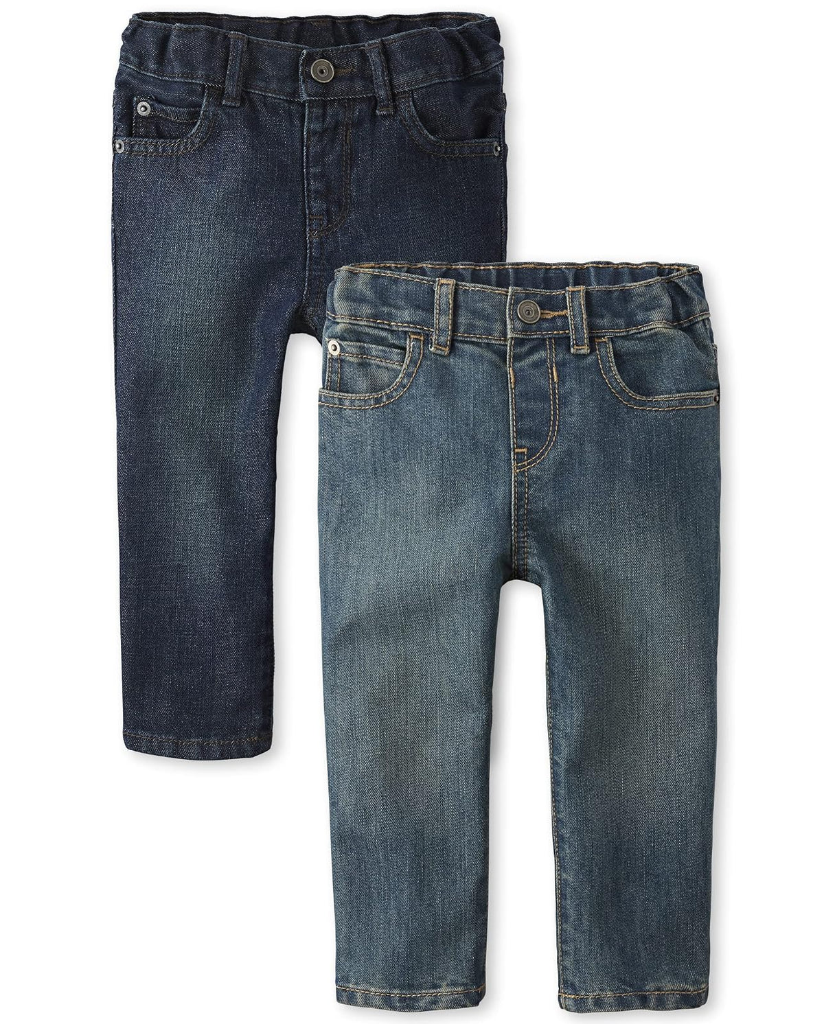 The Children's Place Jeans Ajustados para Niño, Paquete de 2 - True índigo - Dark Wash 2 unidades - 4 Años