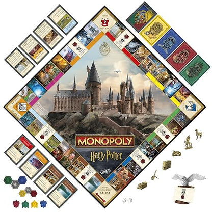 Monopoly Hasbro Gaming Harry Potter - Juego de Mesa ambientado en Hogwarts para 2 a 6 Jugadores a Partir de 8 años