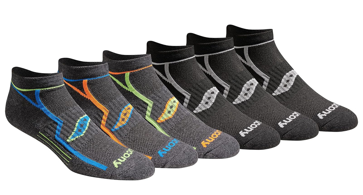 Saucony Calcetines Deportivos para Hombre - G - Gris (6 pares)