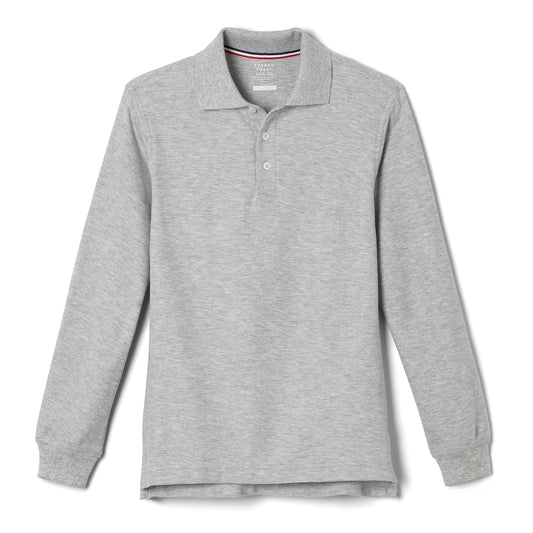French Toast Long Sleeve Pique Polo Shirt (Standard & Husky) Camisa de Polo para Niños