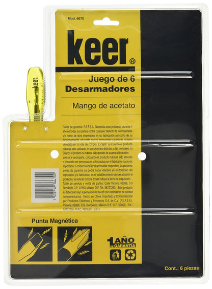 Santul 6670 Juego de 6 Desarmadores, Mango de PVC