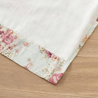 Greenland Home Antique Rose Paneles de Cortina, Conjunto de 4 Piezas, Forradas con ataduras, 213 cm de Largo, Azul