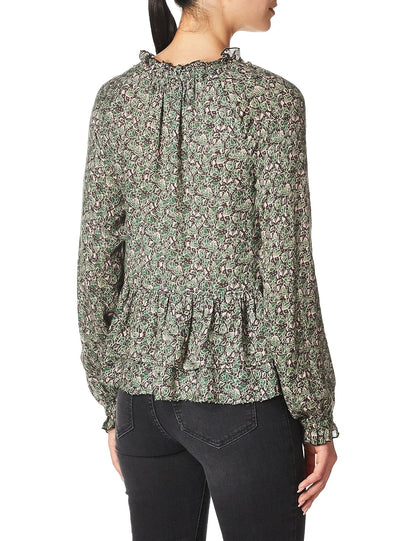 Gloria Vanderbilt William Rast Aimee - Blusa Tejida Campesina para Mujer, Estampado Floral de Memphis, Talla S, Estampado Floral Multi Memphis, S