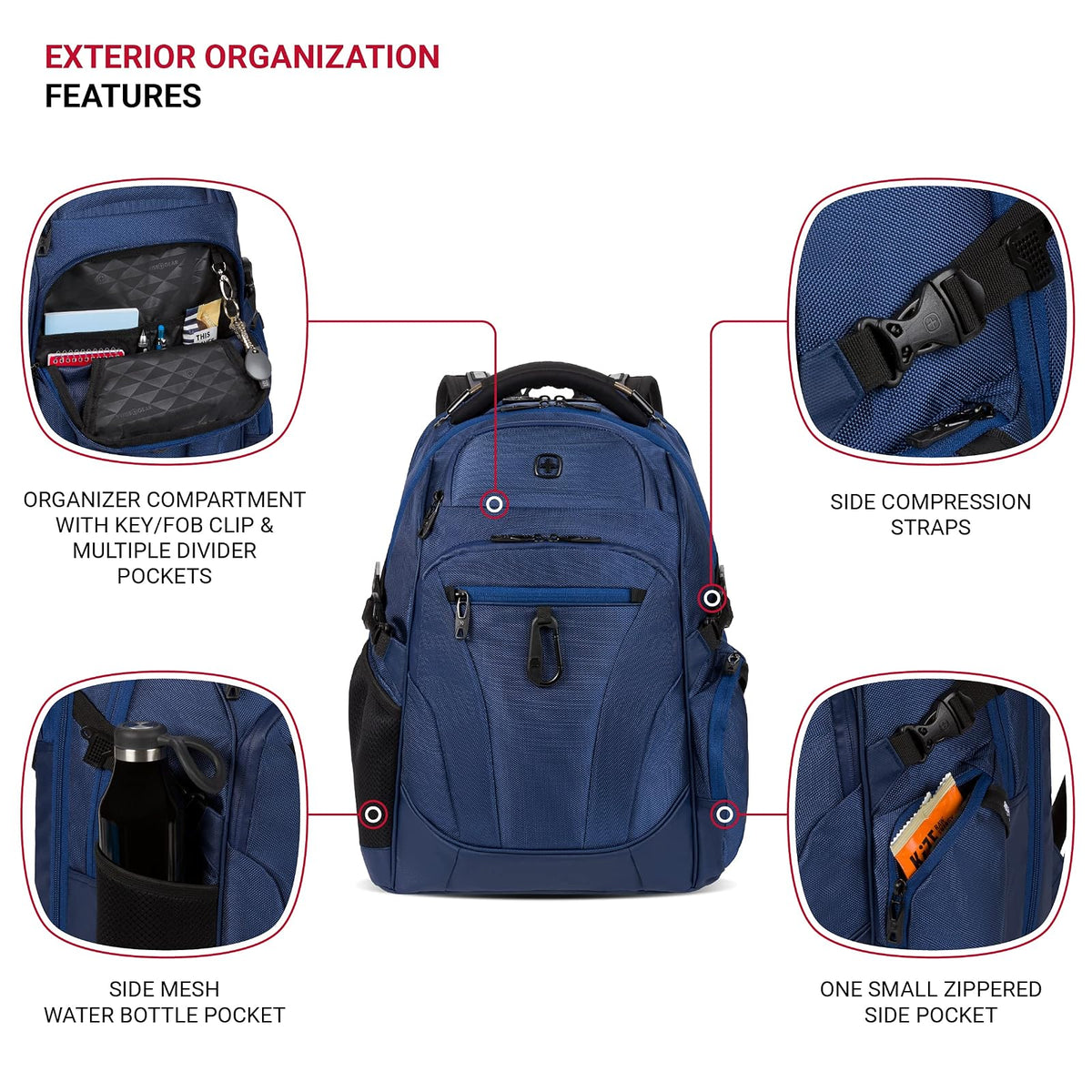 SwissGear 6752 TSA Friendly ScanSmart Laptop Backpack, Fits Most 17 Inch Laptops - Navy Ballistic