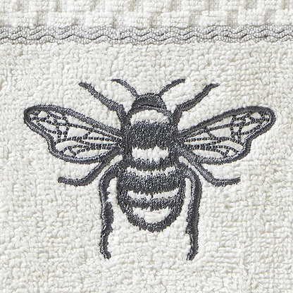 SKL Home Farmhouse Bee - Juego de Toallas de Mano, Color Blanco, 16 x 25 Pulgadas
