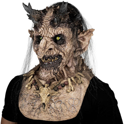Ghoulish Productions Máscara De Látex Priestess of Hell Flesh, Accesorio Látex Cosplay Bruja, Disfraz Aterrador para Halloween y Fiestas Temáticas, Cosplay Witch Guardiana, Diseño Artesanal Head Mask